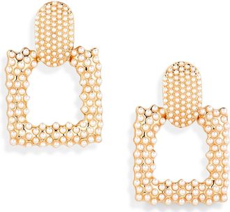 Tasha Faux Pearl Door Knocker Earrings in Gold Pearl at Nordstrom Rack