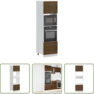 vidaXL Armadi da cucina - Armadi Forno 2 pz Kalmar Rovere Marrone in Legno Multistrato