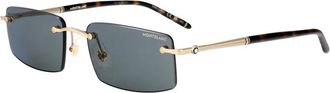 Montblanc Stijlvolle zonnebril met model Mb 0443S - Heren - Zonnebrillen - Geel - 54 MM - Accessoires