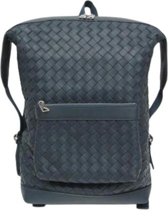 Bottega Veneta Pre-owned Backpacks, male, Blue, Size: ONE SIZE Pre-owned Intrecciato Backpack