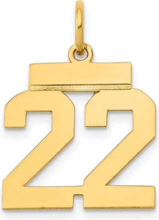 Diamond2Deal 14k Yellow Gold Small Polished Number Charm Pendant