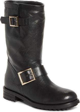 Jimmy Choo London Biker Leather Boot in Black at Nordstrom, Size 10.5Us