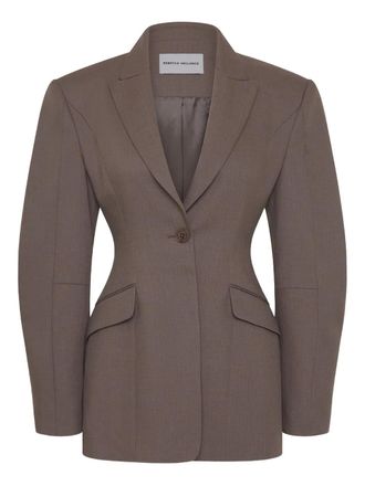 Rebecca Vallance Noah blazer met ballonmouwen en enkele rij knopen - Bruin