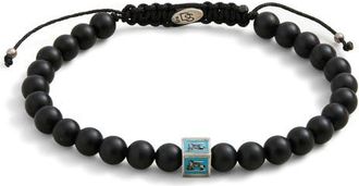 Degs & Sal Mens Venetian Lion Slider Bracelet in Turquoise/Black at Nordstrom