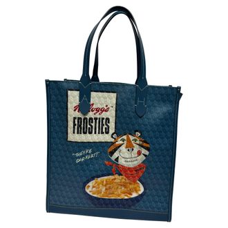 Anya Hindmarch Pre-owned Womens x Kelloggs Tony The Tiger Frosties Tote Bag in Blue Canvas - Blue/Navy - One Size