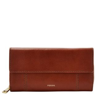 Fossil Womens Jori Leather RFID Flap Clutch