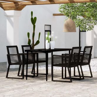 Berkfield Home 5 Piece Garden Dining Set Black