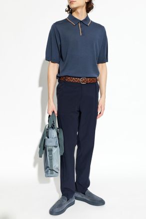 Paul Smith Wool Polo, Mens, Navy Blue