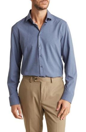 Soul of London Microfiber Button-Up Shirt in Smoke Blue at Nordstrom Rack, Size Xx-Large