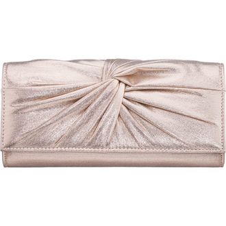 Nina Spirit Metallic Clutch in Platino at Nordstrom