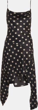 Nicholas Black Polka Dot Satin Draped Galira Dress