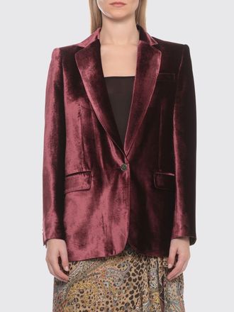 Etro Single-Breasted Viscose and Silk Velvet Blazer with Peaked Lapels