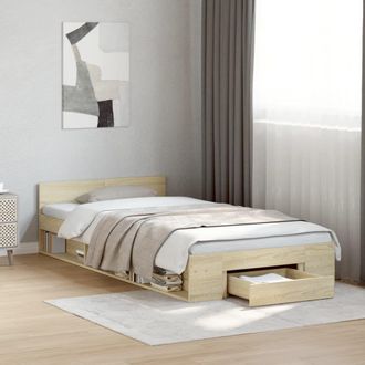 Berkfield Home Bed Frame with Drawer without Mattress Sonoma Oak 90x190 cm Single in Brown