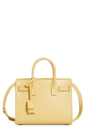 Saint Laurent Nano Sac de Jour Leather Tote in Soft Lemon at Nordstrom