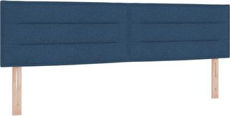 vidaXL Cabecero Led Con Luces De Tiras Led Manual Azul 180 Cm Tela Vidaxl