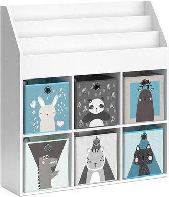 Vicco Estanter&iacute;a Infantil Luigi, Blanco, 107.2 X 114.2 Cm Con 6 Cajas Plegables Opt.2 Vicco
