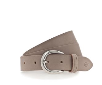 Tamaris Lederg&uuml;rtel TAMARIS, Damen, Gr. 11,5, grau (taupe), Rindsleder, unifarben, Basic, G&uuml;rtel Lederg&uuml;rtel, mit gl&auml;nzender silberfarbener Schliesse