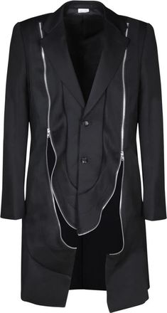 Comme Des Gar&ccedil;ons Wollen Enkellange Jas - Heren - Mantel - Zwart - M - Wol - Jassen
