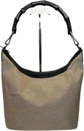 Gucci Pre-owned Leather Shoulder Bag - Dames - Vintage Schoudertas - Beige - ONE Size - Leer - Vintage