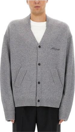 Acne Studios Yak Wol V-hals Vest - Heren - Truien - Grijs - Maat: L Wol
