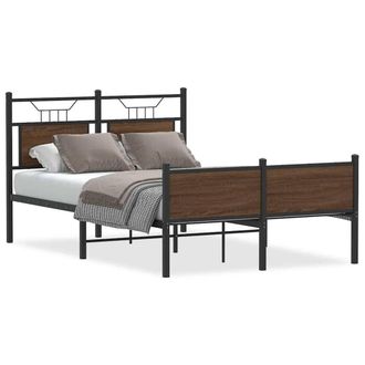 Berkfield Home Bed Frame Frame Brown Oak 120x190 cm Small Double Wood