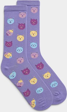 Simons Womens Expressive cat socks