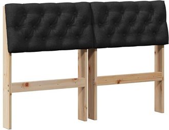 vidaXL Upholstered Headboard Black 120 cm Solid Pine Wood vidaXL