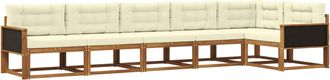 vidaXL Conjunto De Sof&aacute;s De Exterior 6 Uds. Natural Y Crema Vidaxl