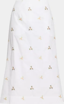 Simone Rocha Ripple Rose Embroidered A-Line Midi Skirt