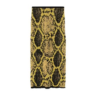 The Attico Rokken, Dames, Veelkleurig, M, Katoen, Python Jacquard Rok