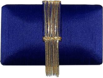 Simitri Jewel Fringe Clutch in Sapphire Blue at Nordstrom