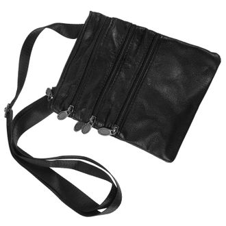 Supvox Mens Multi-Layer Casual Leather Crossbody Bag Outdoor Shoulder Pouch with Phone Storage for Daily Travel Use