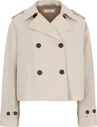 PESERICO Double-Breasted Trench Jacket - Dames - Zomerjassen - Beige - 2XL - Katoen - Jassen