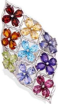 Savvy Cie Jewels Multi Stone Ring in Multi Purple at Nordstrom Rack, Size 7