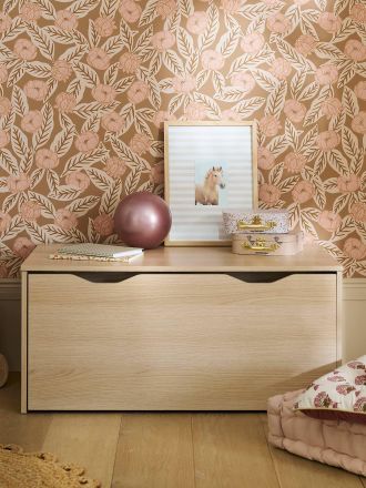 Vertbaudet Kinderzimmer Spielzeugkiste auf Rollen natur