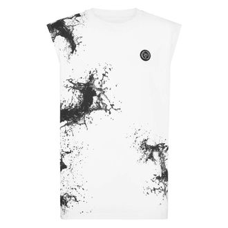 Plein Sport Tops, Heren, Wit, 4Xl, Katoen, Tank Top Splash