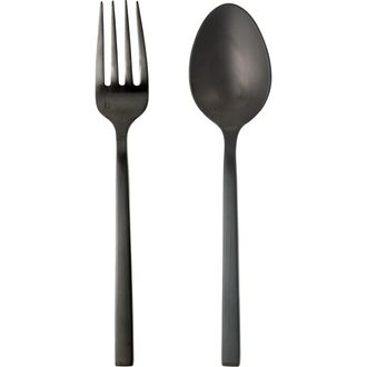 Fortessa Arezzo Brushed 2-Piece Serving Set in Silver at Nordstrom