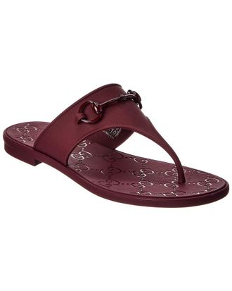 Gucci Gg Horsebit Rubber Thong Sandal