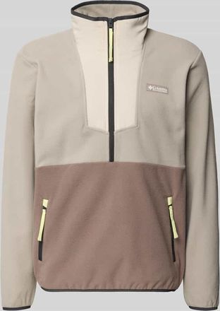 Columbia Fleecepullover mit Stehkragen und Rei&szlig;verschluss in Hellgrau Melange, Gr&ouml;&szlig;e XXL