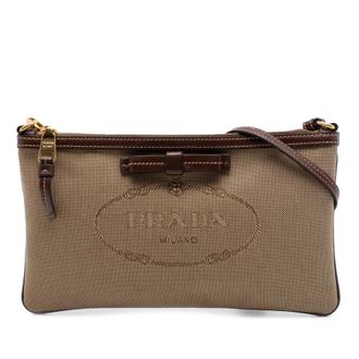 Prada Pre-owned Prada Canvas Canapa Logo Bow Shoulder Bag Ladies S75AB7T0JW7PG76H