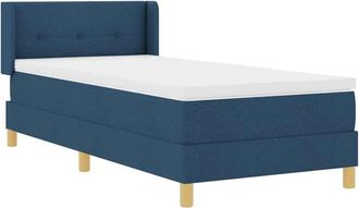 vidaXL Cama Con Somier Con Colch&oacute;n Con Cabecera Azul 100 X 200 Cm Tela Vidaxl