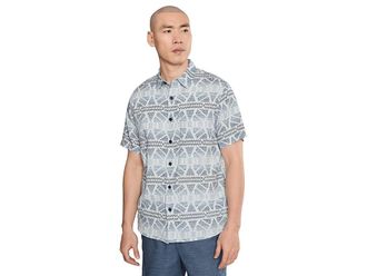 Pendleton Dawson Linen Shirt Short Sleeve Mens Jacket Ponderosa Grey/Blue : 2XL, Linen/Rayon