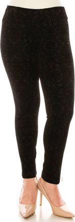 Zac & Rachel Printed Velvet Ankle Pull-On Pants In Black Henna