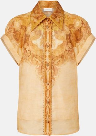 Zimmermann Como printed linen and silk blouse