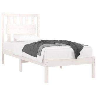 Berkfield Home Beautiful Bed Frame White Solid Wood Pine 90x190 cm Single