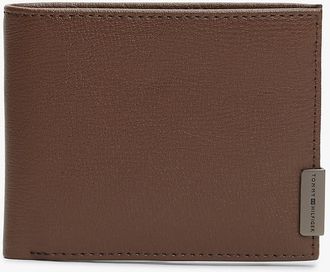 Tommy Hilfiger Mens Pebbled Leather Wallet - Brown