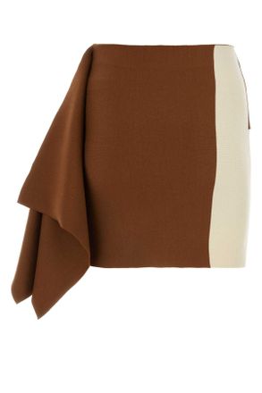 Fendi Womens Multicolor Wool Mini Skirt Multimattone Exterior: Gonne