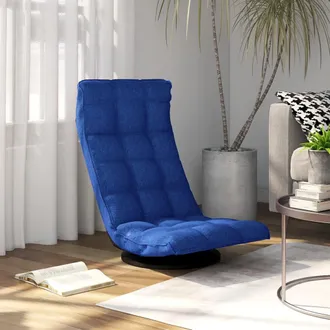 vidaXL Vidaxl - Silla De Suelo Giratoria De Tela Azul
