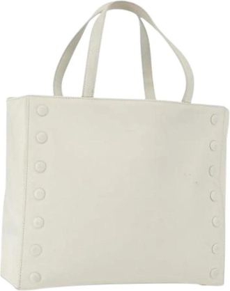 Celine Pre-owned Vintage Leren Tote Bag - Dames - Vintage Shopper - Wit - ONE Size - Leer - Vintage