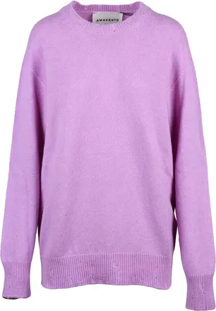 Amaranto Amaranto Oversized Crew Neck Sweater With Ribbed Details